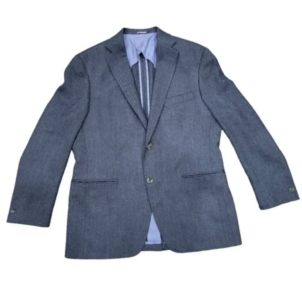 Hart Schaffner Men's Marx Wool Classic Fit Suit Blazer Jacket Size 42R Navy Blue
